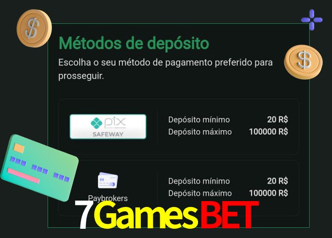 O cassino 7Gamesbet oferece uma grande variedade de métodos de pagamento